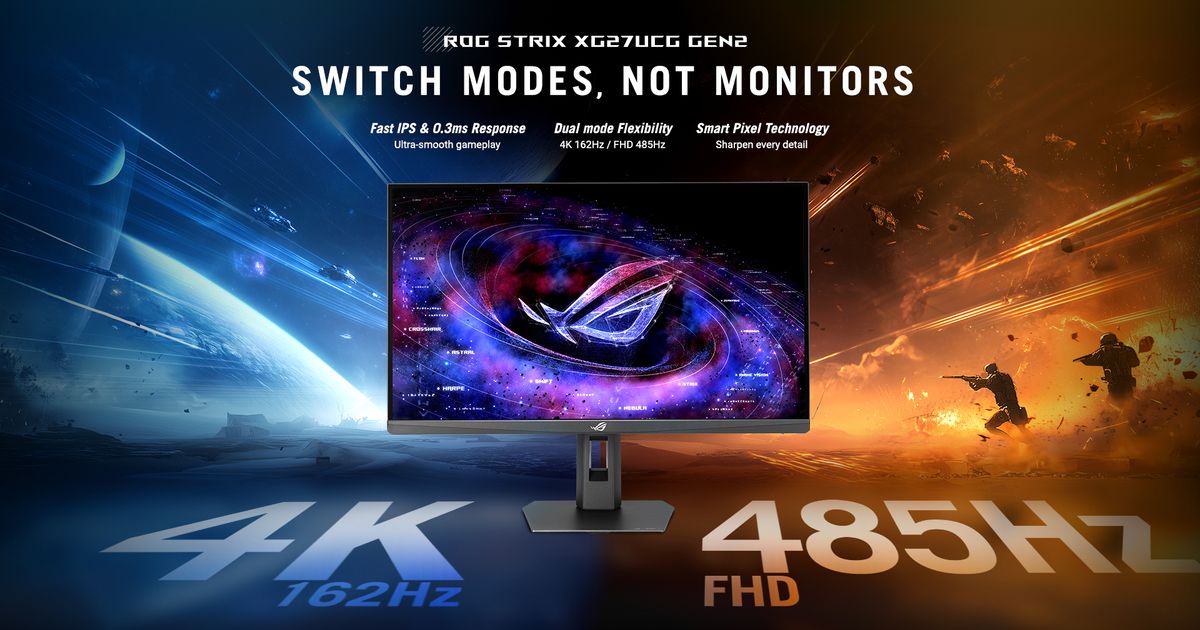 ASUS launches dual-mode gaming monitors with 4K HDR and adaptive refresh