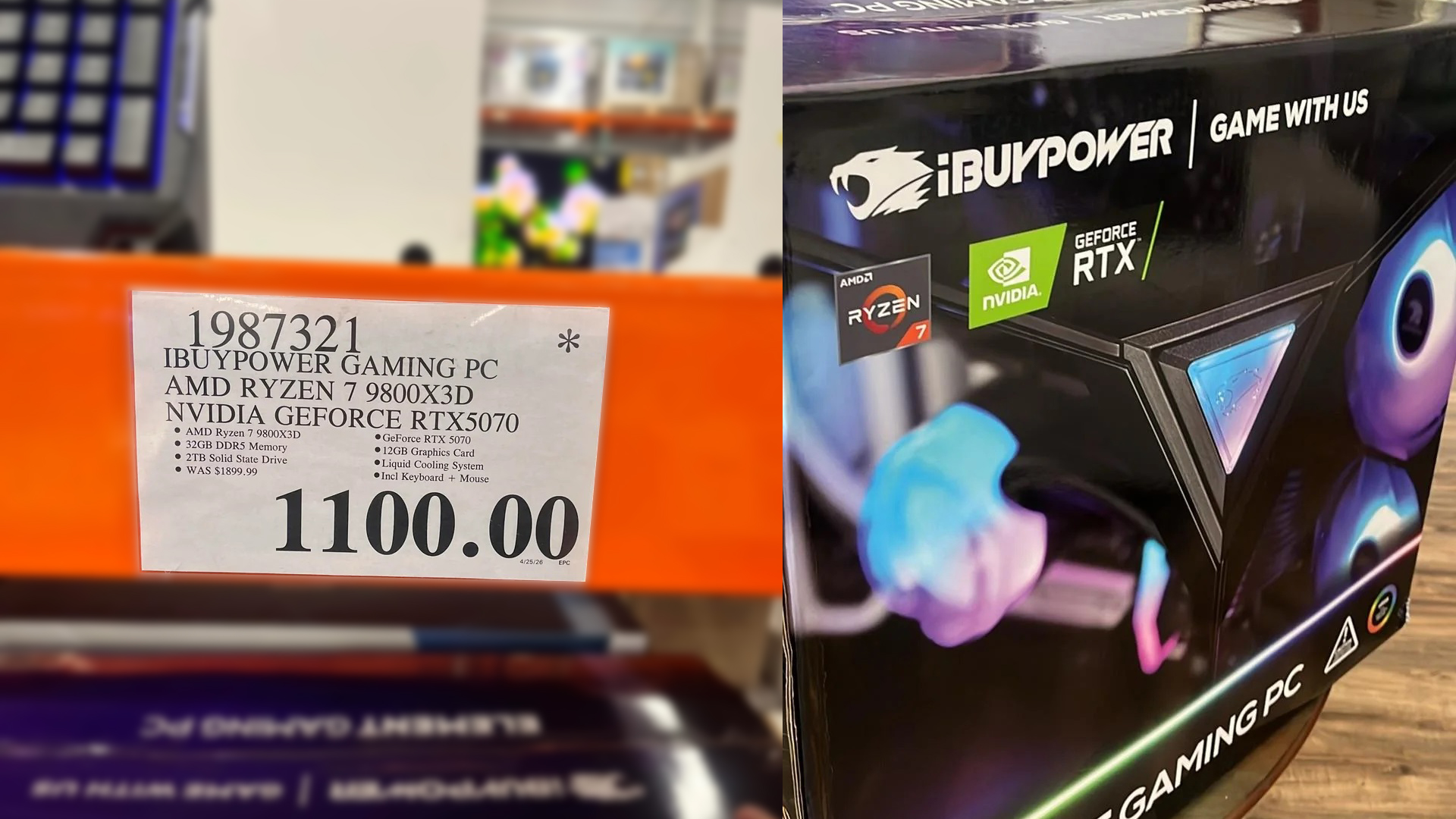 Ryzen 9800X3D and RTX 5070 Build Now Available at Costco for $1,100