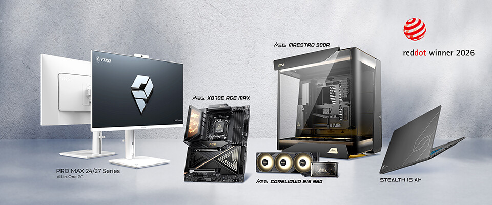 MSI's New AI-Powered Laptop and High-End Components Win Red Dot Design Awards