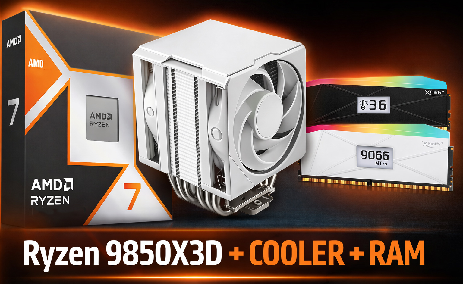 **AMD, Cooler Master, and V-Color Unveil Flagship Ryzen 7 9850X3D Bundle—China-Exclusive Deal Combines CPU, Cooler, and OLED RAM**