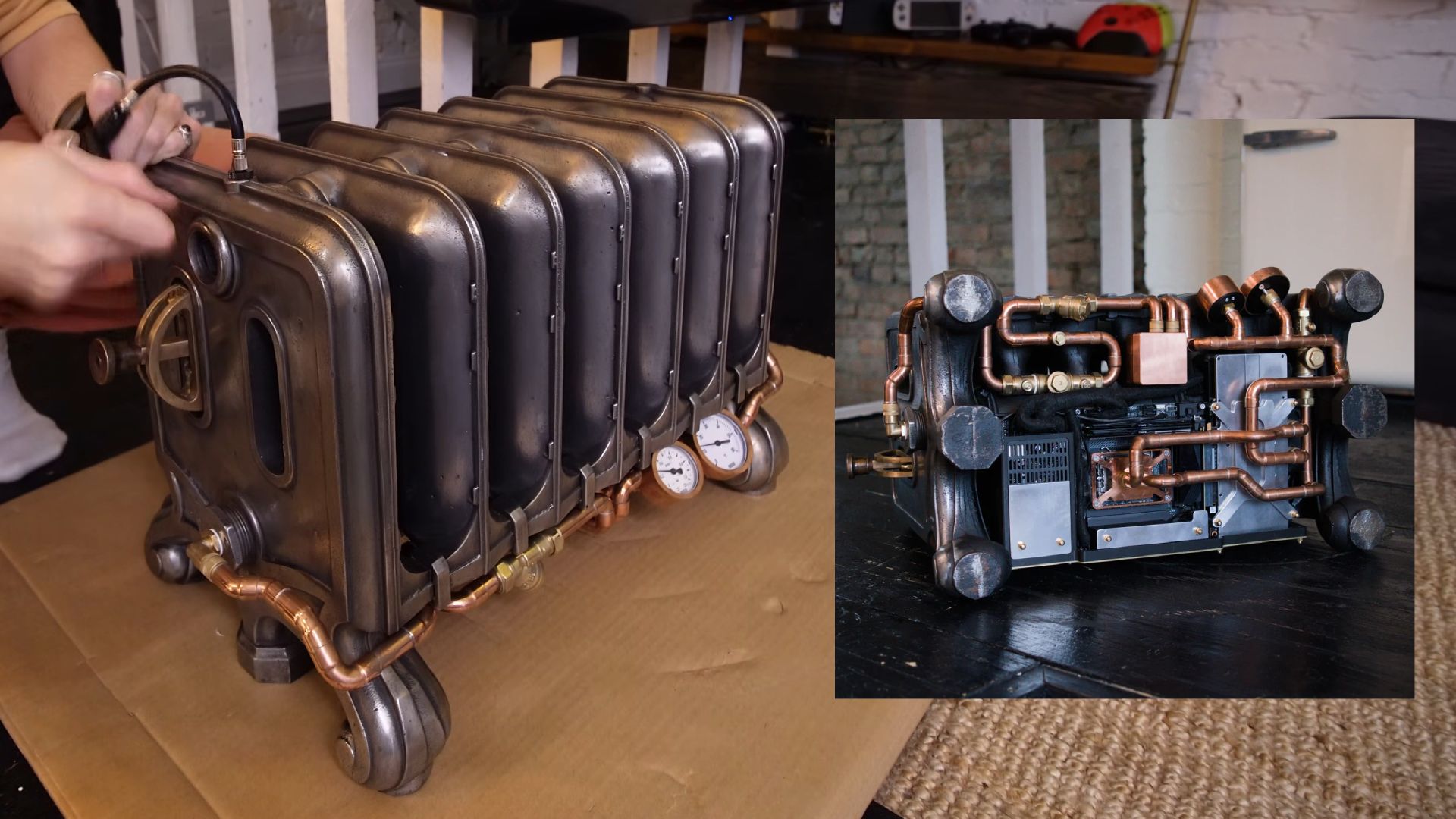 A 99-Kilogram Gaming Beast: How a Victorian Radiator Became a Liquid-Cooled PC