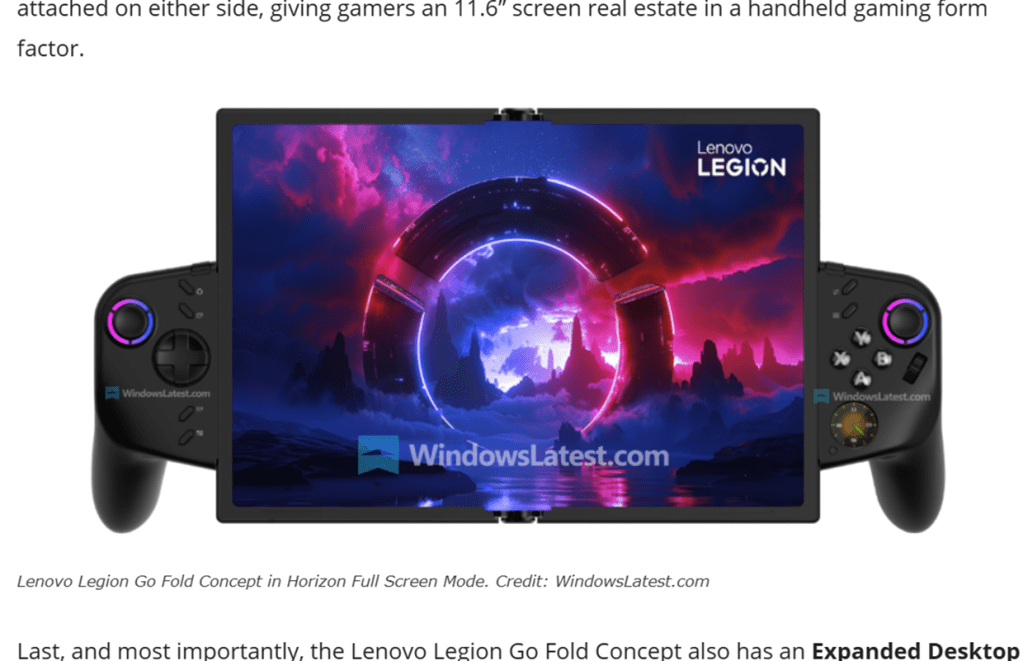 Lenovo's Legion Go Fold Concept blurs boundaries between gaming and productivity