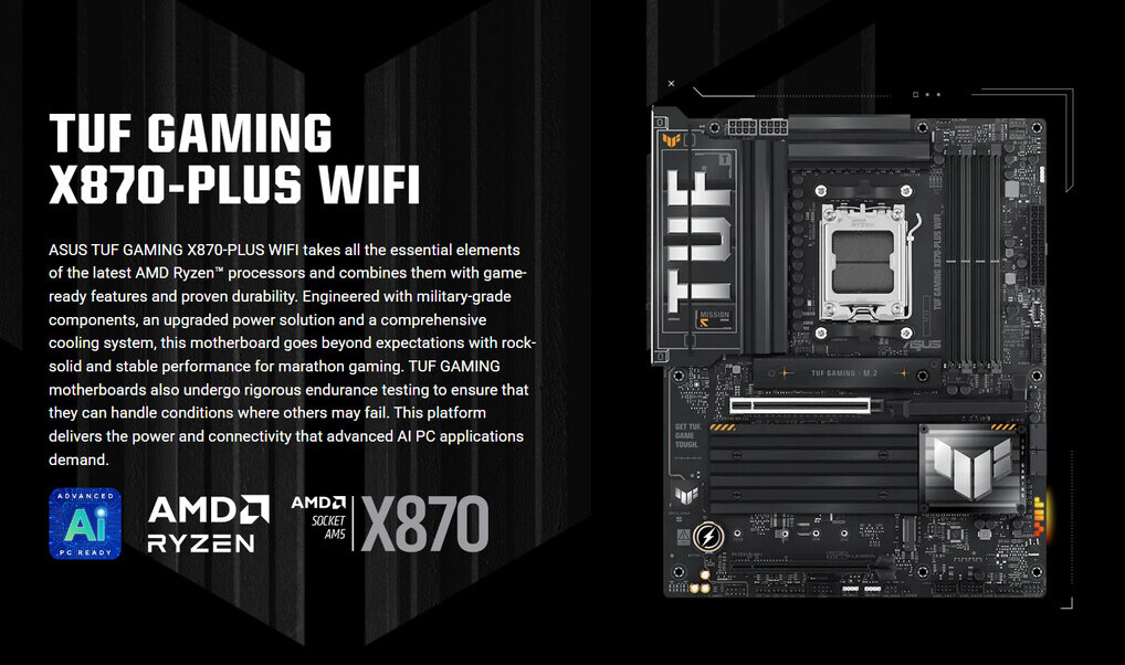 <strong>ASUS X870 Motherboard Linked to Ryzen 7 9850X3D and 9800X3D Failures in Rare Cases</strong>