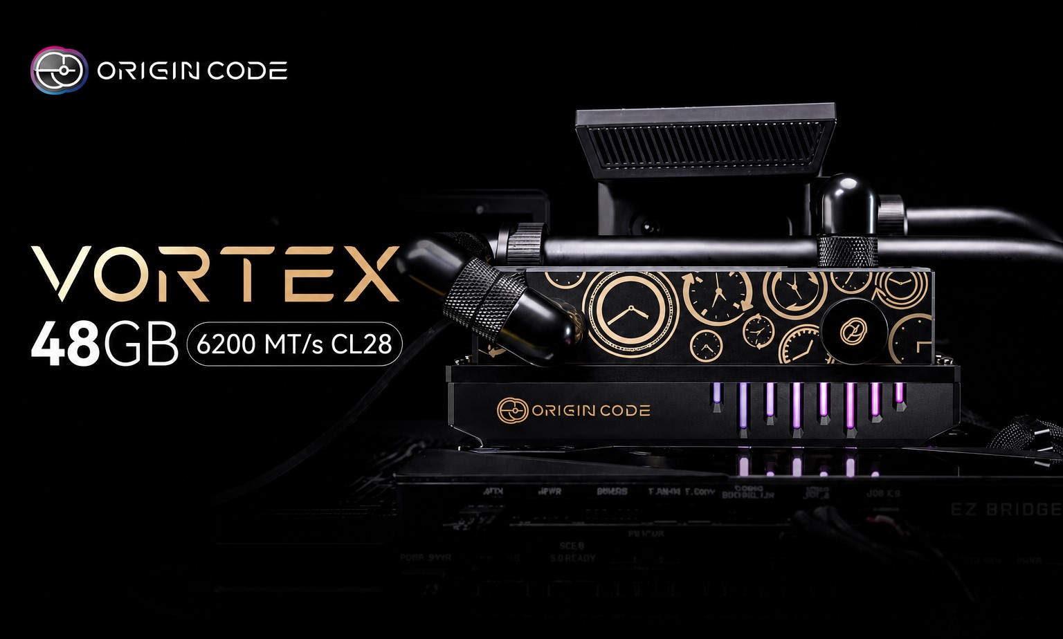 A New Era for DDR5: Origin Code’s Vortex 48 GB Kit Combines Liquid Cooling and LCD Display